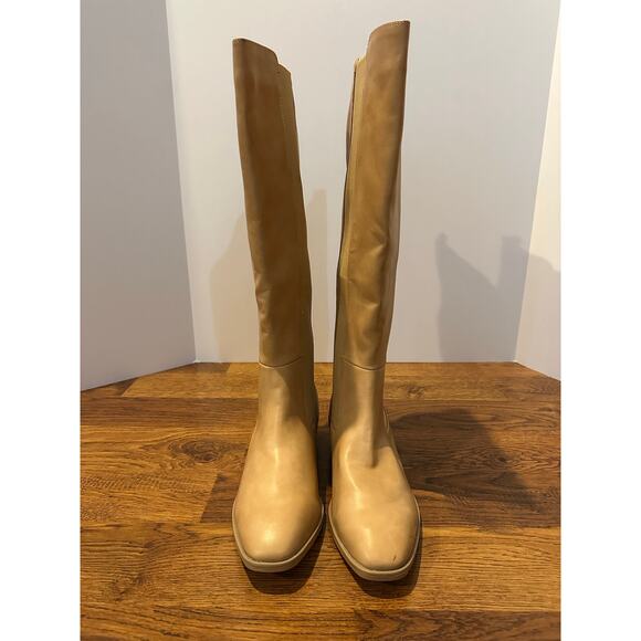 Splendid Women's Andi Faux Leather Riding Boots Beige Size 8.5M NWOB - Picture 4 of 15